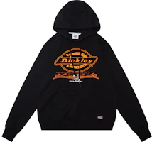 Dickies Logo Print Drawstring Hoodie Black Pullover DK009466BLK Dickies Logo Print Drawstring Hoodie Black Pullover DK009466BLK