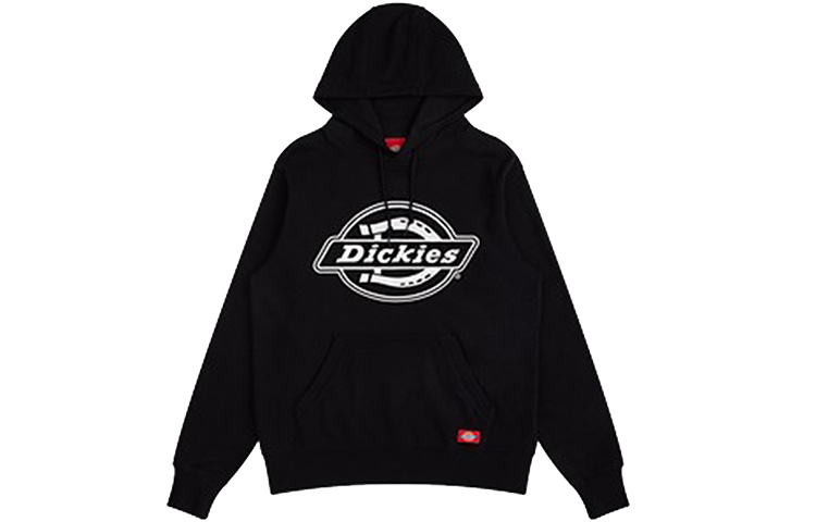 Dickies Logo Print Fleece Hoodie Black DK007305BLK