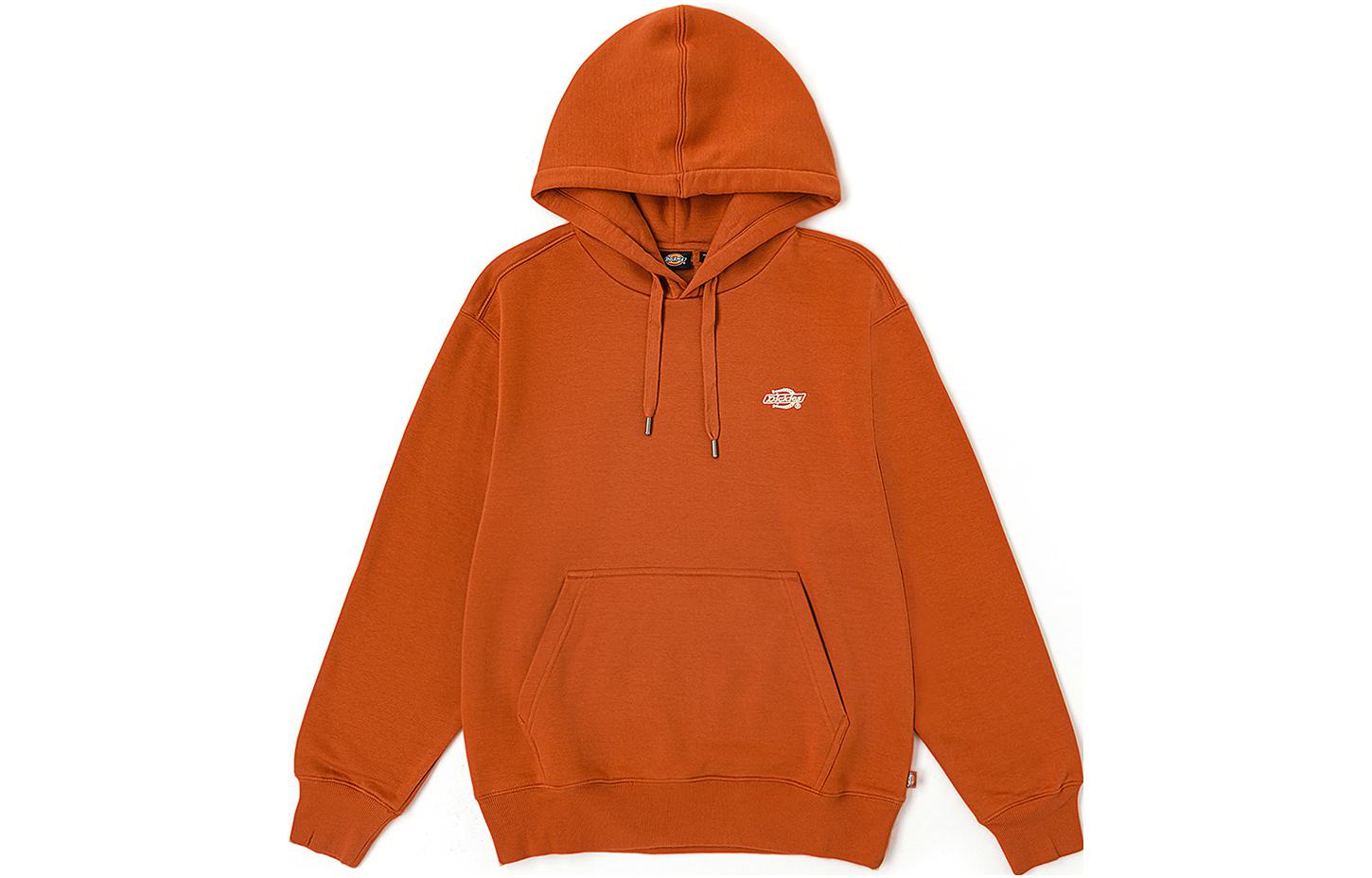 Dickies Logo Print Fleece Hoodie Unisex Pullover with Drawstring DK012293