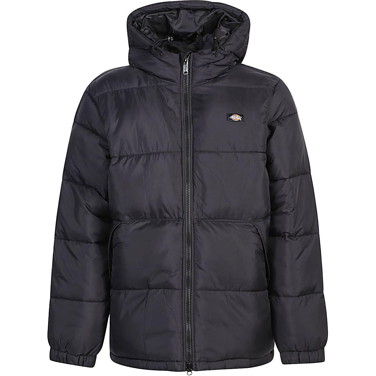 Dickies Logo Print Hooded Zip-Up Jacket Black Long Sleeve DK0A4YEY-BLK1