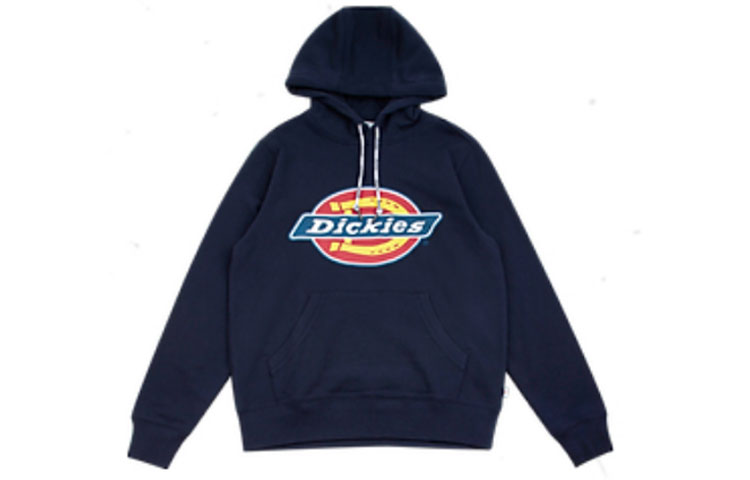 Dickies Logo Print Hoodie Deep Blue Color DK006863CG71