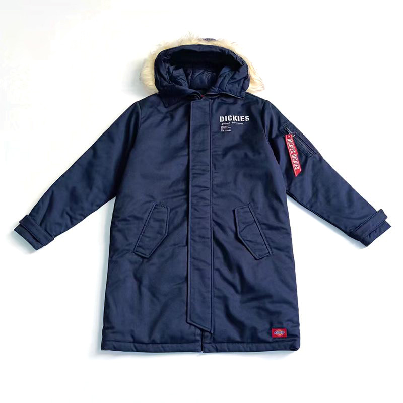 Dickies Logo Print Hoodie Jacket Navy Blue - Loose Fit DK008139B2911