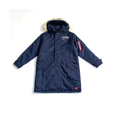 Dickies Logo Print Hoodie Jacket Navy Blue - Loose Fit DK008139B2911