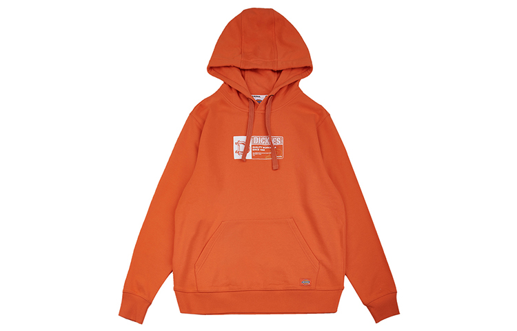 Dickies Logo Print Orange Long Sleeve Hoodie DK008045OG8