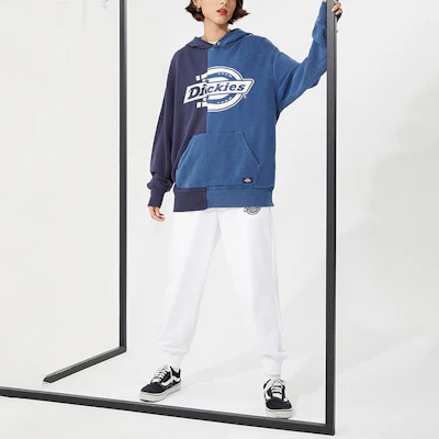 Dickies Logo Print Patchwork Design Cotton Hoodie DK010122 Shop Dickies Logo Print Patchwork Design Cotton Hoodie DK010122