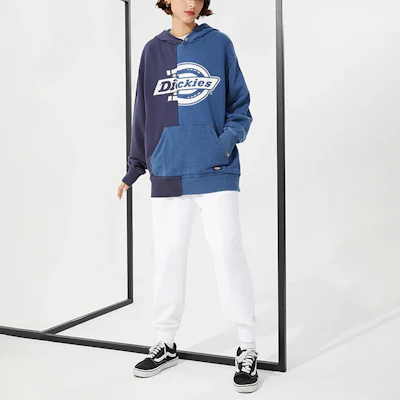 Dickies Logo Print Patchwork Design Cotton Hoodie DK010122 Purchase Dickies Logo Print Patchwork Design Cotton Hoodie DK010122