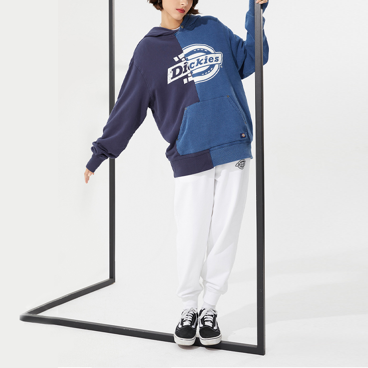 Details for Dickies Logo Print Patchwork Design Cotton Hoodie DK010122