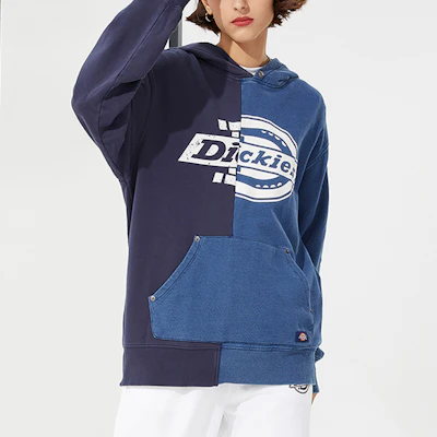 Dickies Logo Print Patchwork Design Cotton Hoodie DK010122 Sizing Dickies Logo Print Patchwork Design Cotton Hoodie DK010122