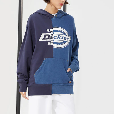 Dickies Logo Print Patchwork Design Cotton Hoodie DK010122 Cheap Dickies Logo Print Patchwork Design Cotton Hoodie DK010122