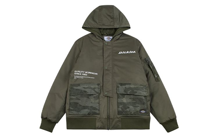 Dickies Logo Print Zip Hoodie Jacket Men’s Military Green DK008018MGR