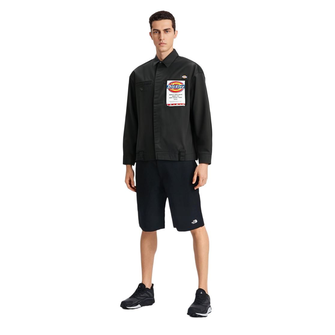 Shop Dickies Logo Printed Casual Jacket Black DK008052BLK1