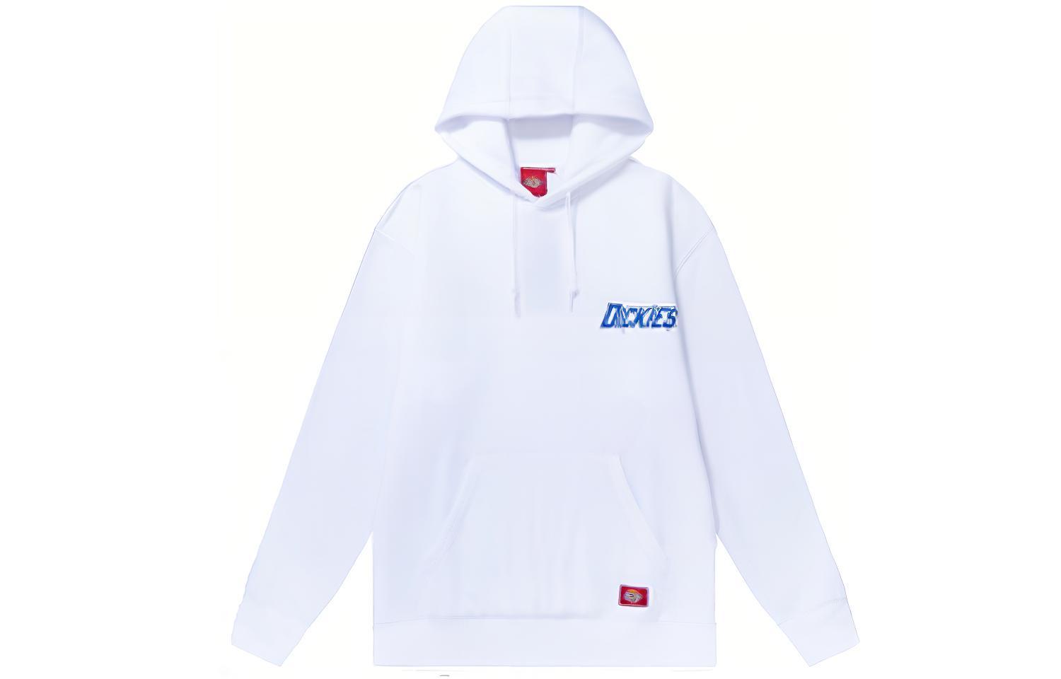Dickies Logo Printed Hoodie Unisex White Long Sleeve Sweatshirt DK009720C4D