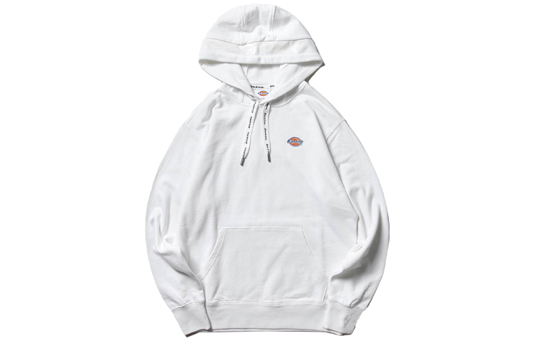 Dickies Logo Pullover Hoodie Unisex White Long Sleeve Casualwear DK007562C4D