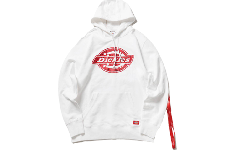 Dickies Logo Ribbon Hoodie White Casual Sportswear DK007571C4D