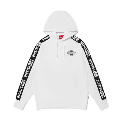 Dickies Logo Tape Decor Hoodie Unisex White DK010355C4D