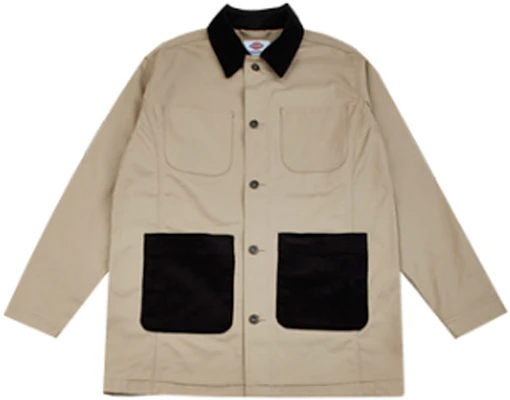 Dickies 寬鬆版燈芯絨拼接外套 米色中長款 DK008028CH1 Buy Dickies 寬鬆版燈芯絨拼接外套 米色中長款 DK008028CH1