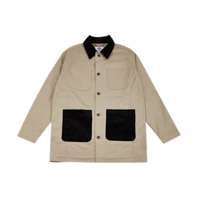 Dickies Loose-Fit Corduroy Patchwork Jacket Beige Mid-Length DK008028CH1