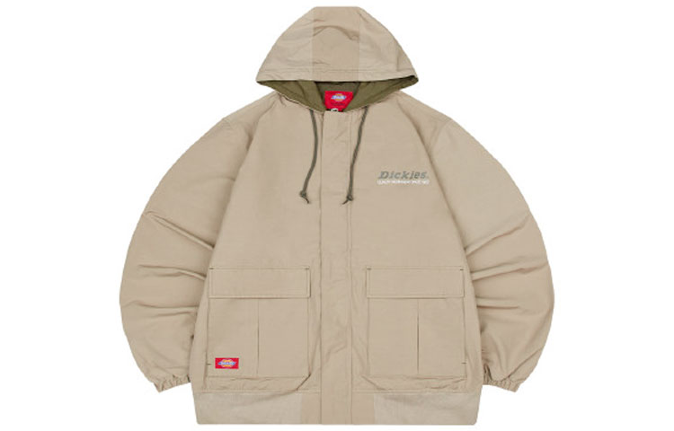 Dickies Loose Fit Lettering Zipper Hoodie Jacket Beige DK008145CH1