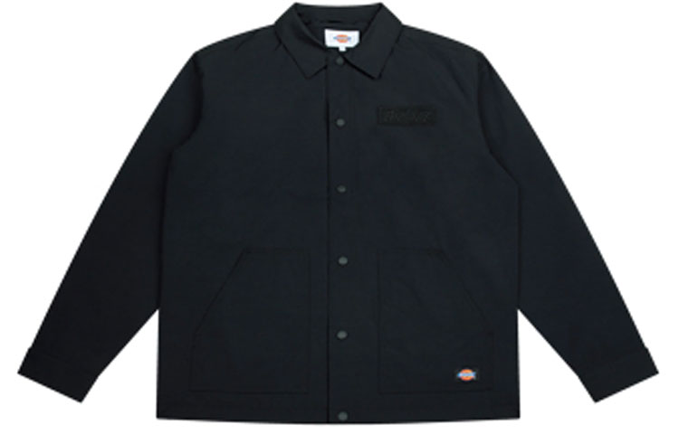 Dickies Loose Fit Solid Color Embroidered Badge Jacket Black DK008705BLK