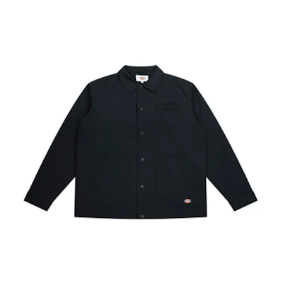 Dickies Loose Fit Solid Color Embroidered Badge Jacket Black DK008705BLK
