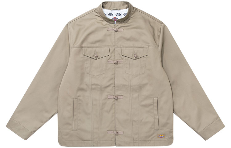 Dickies Mandarin Collar Logo Jacket Unisex Sand Color DK009710CH1
