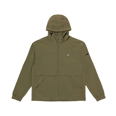 Dickies Military Green Hooded Windbreaker Jacket DK012456