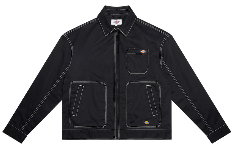 Dickies Multi-Pocket Contrast Stitch Work Jacket Black DK009422BLK