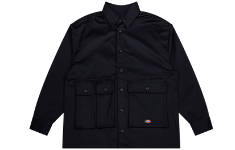 Dickies Multi-Pocket Embroidered Logo Shirt Jacket Black DK008728BLK1
