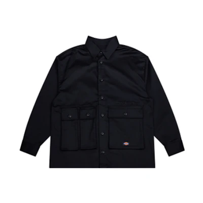 Dickies Multi-Pocket Embroidered Logo Shirt Jacket Black DK008728BLK1