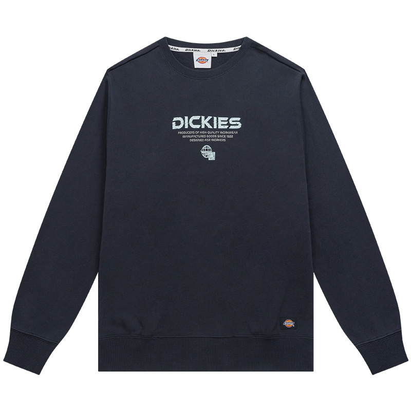 Dickies Navy Blue Crewneck Sweatshirt with Letter Print Design DK011045CG7