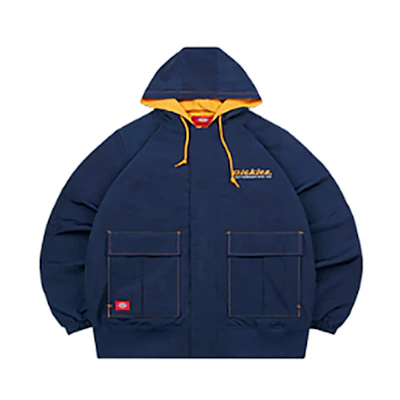 Dickies Navy Blue Loose Fit Hooded Jacket with Printed Lettering DK008145B29