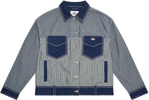 Dickies Navy Striped Workwear Jacket with Multi-Pocket Design DK009501B29 Dickies Navy Striped Workwear Jacket with Multi-Pocket Design DK009501B29