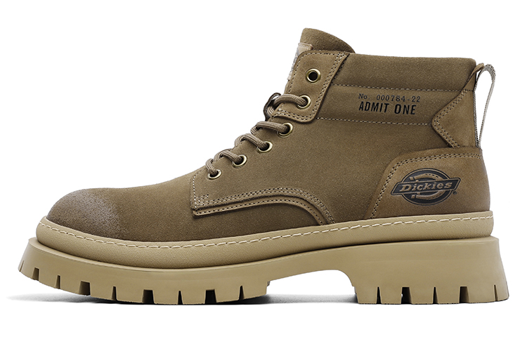 Dickies Nubuck Leather Two-Tone Mid Martin Boots Beige. 233M50LXS41A Apricot Color