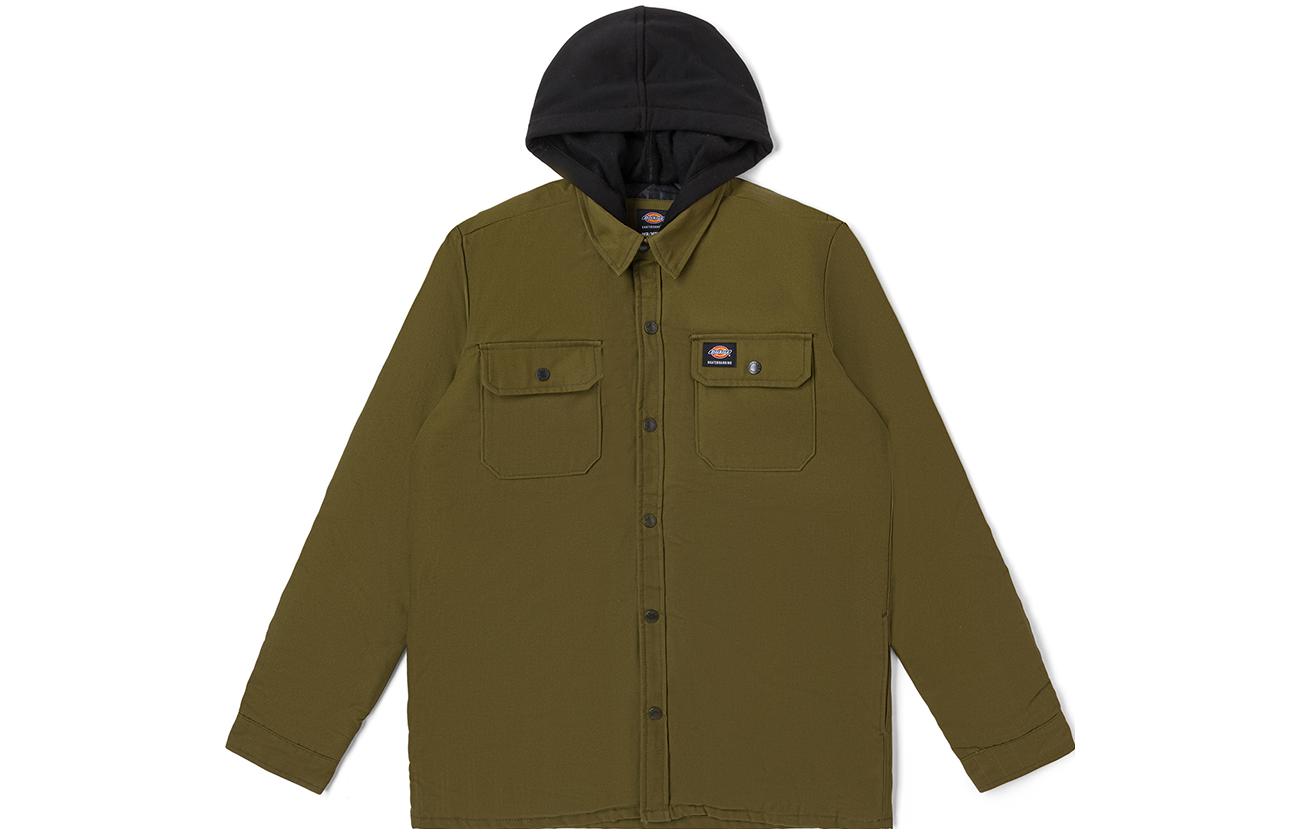 Dickies Olive Green Cotton Casual Hooded Jacket DK011266