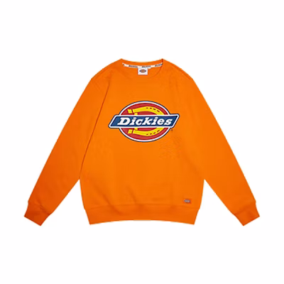 Dickies Orange Logo Crewneck Long Sleeve Sweatshirt DK009474C04