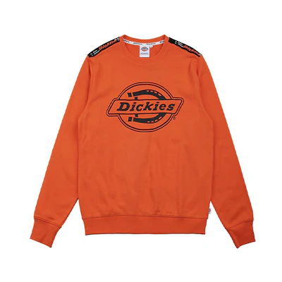 Dickies Orange Terry Logo Crewneck Sweatshirt Long Sleeve Casual Fit DK008087OG8