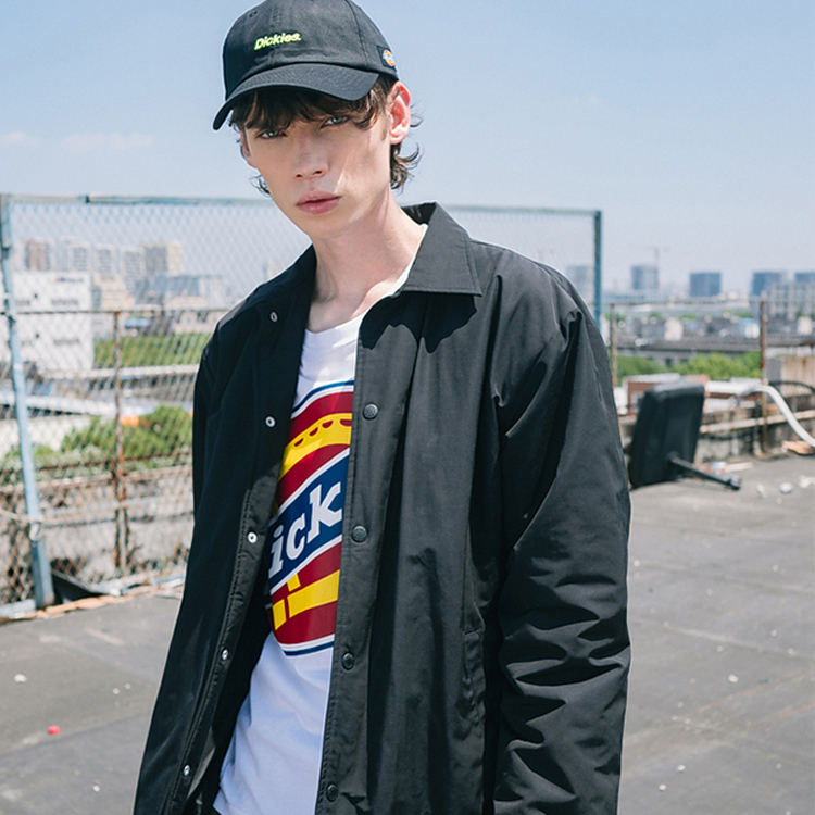 Lookbook Dickies Padded Coach Jacket with Back Logo Print DK008132BLK