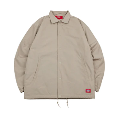 Dickies Padded Coach Jacket with Back Logo Print in Sand Color DK008132CH1
