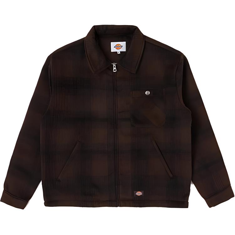 Dickies Plaid Striped Casual Jacket Coffee Black Checkered DK012270