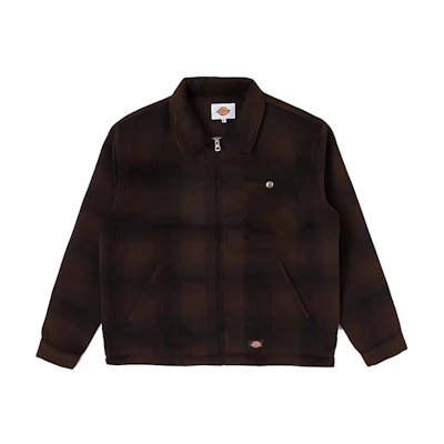Dickies Plaid Striped Casual Jacket Coffee Black Checkered DK012270