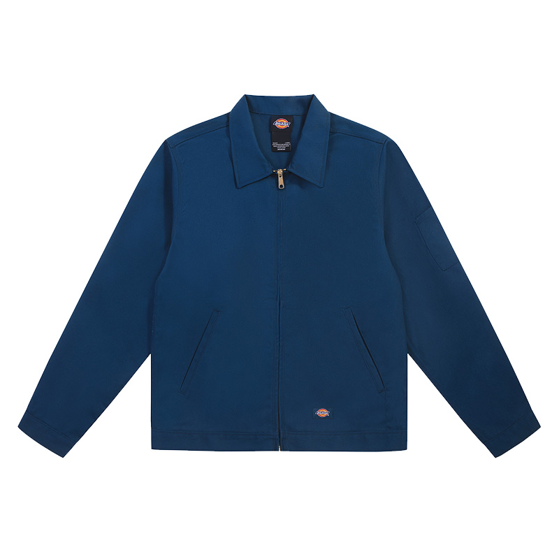 Dickies Pond Blue Zip-Up Collared Long-Sleeve Jacket DK011776F97