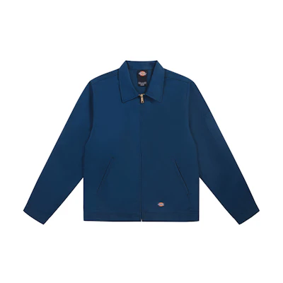 Dickies Pond Blue Zip-Up Collared Long-Sleeve Jacket DK011776F97