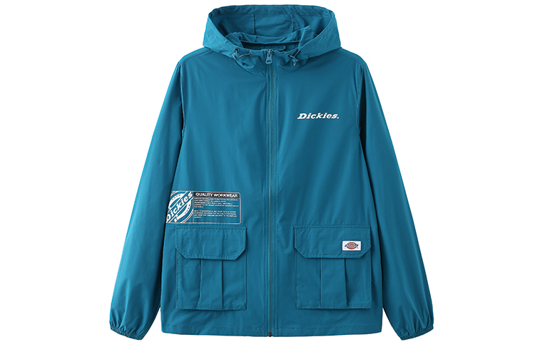 Dickies Printed Zip-Up Hooded Utility Jacket Deep Sky Blue DK008021B241