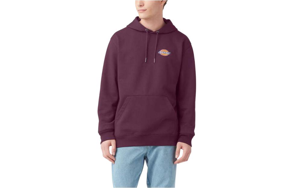Dickies Purple Fleece Hoodie with Embroidered Chest Logo for Men TWR20-GW9