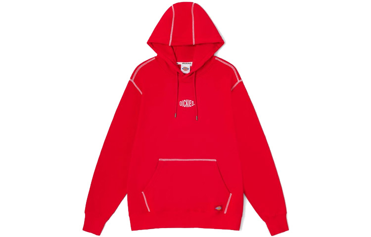 Dickies Red Hoodie with Casual Logo Print Design DK008293A70
