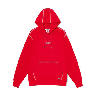Dickies Red Hoodie with Casual Logo Print Design DK008293A70