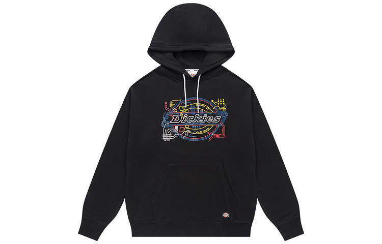 Dickies Relaxed Fit Pullover Sweatshirt Black with Silicone Print DK011043BLK