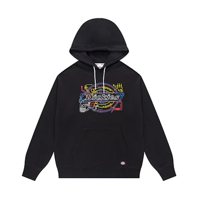 Dickies Relaxed Fit Pullover Sweatshirt Black with Silicone Print DK011043BLK