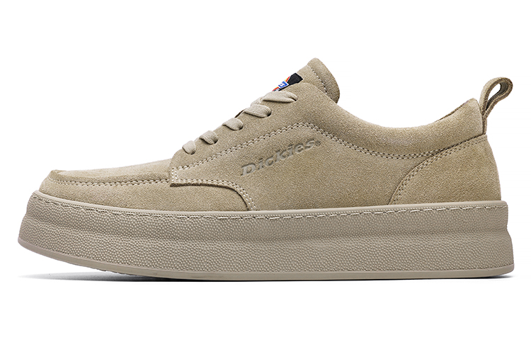 Dickies Retro Beige Leather Low-Top Skate Shoes 223M50LXS19B Beige Color