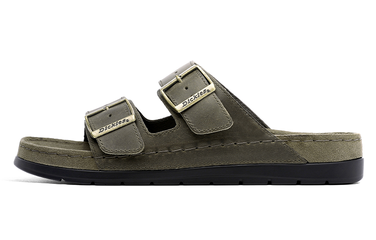 Dickies Retro Casual Birkenstock-Style Slip-On Sandals Green/Brown 242M50LXS02C Green Coffee